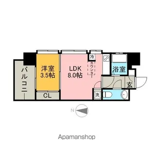 エステートモア天神サクセス【8階】の間取り
