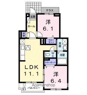 ラフィナート E【1階】の間取り