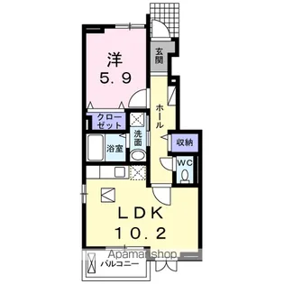 フォーチュン・プレイス【1階】の間取り