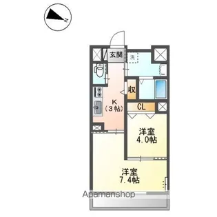 ベルモンターニュ【1階】の間取り