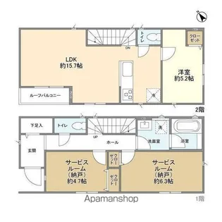 東京都世田谷区玉堤2丁目【一戸建】の間取り