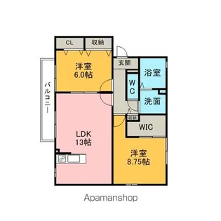 セジュール池鯉鮒B【1階】の間取り