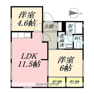 ディアス中島田【1階】の間取り
