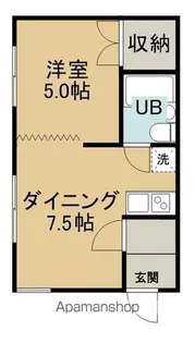 北海道網走市台町1丁目【アパート】の間取り