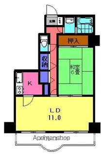 ダイアパレス河口湖【712号室】の間取り