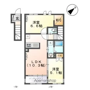 福岡県久留米市高良内町【アパート】の間取り