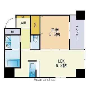 ラルジュエル博多【3階】の間取り