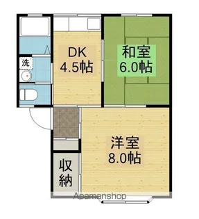 クレール仁井田【203号室】の間取り