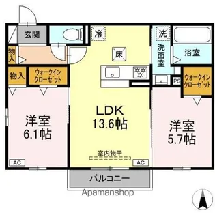 ソラーナ・クレスト【1階】の間取り