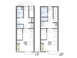 レオパレスきたじま2番館【101号室】の間取り
