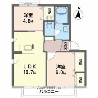 ドゥー・エスパースA【2階】の間取り