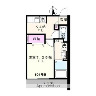 ヒルズアビーロード【101号室】の間取り