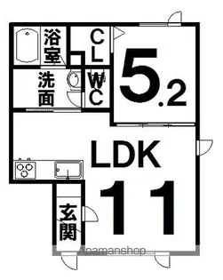 COZYⅡ【2-B号室】の間取り