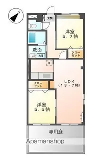 ピーチテラスⅡ【101号室】の間取り