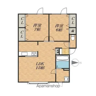 ユトリロ鳳乃舞B【2階】の間取り