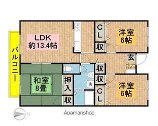 サンクレール【4階】の間取り
