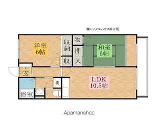 レトア岸和田【2-101号室】の間取り