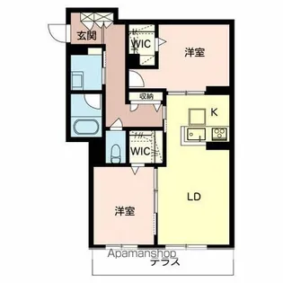 シャーメゾンドゥシャルール三国ヶ丘【1階】の間取り