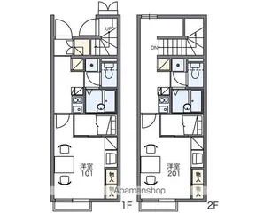 レオパレスマルベリー金磯【208号室】の間取り