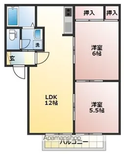 ディアス中津川C【2階】の間取り