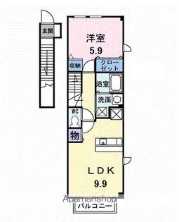 カーサ ソレイユ三番館【2階】の間取り