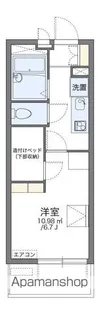 レオパレス水前寺【407号室】の間取り