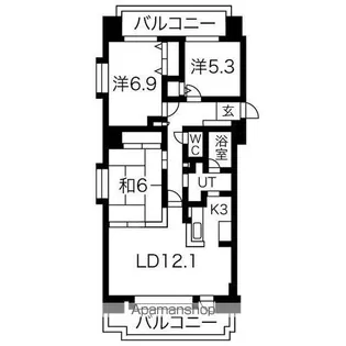 サンタの館裏参道【11階】の間取り