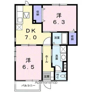 カーサ・ジラソーレⅡ【1階】の間取り