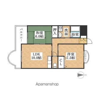 ブルージュ【401号室】の間取り
