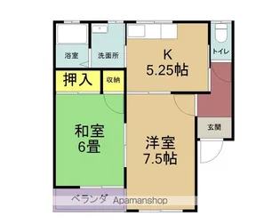 グランディールF【101号室】の間取り