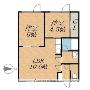 飛田ハイツB棟【1階】の間取り