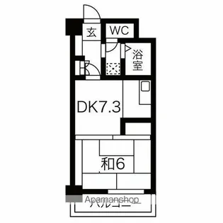 ライオンズマンション第5大通【7階】の間取り