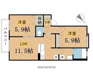 グランシードのぐち【2階】の間取り
