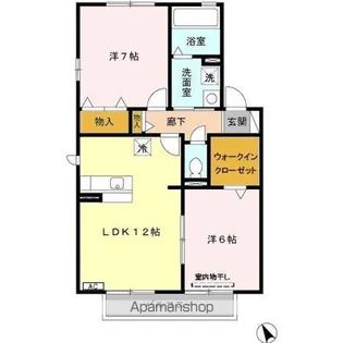 ポワール・トゥワイス B【2階】の間取り