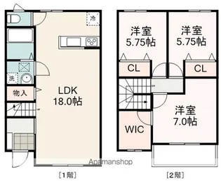 紫風荘 A棟【102号室】の間取り