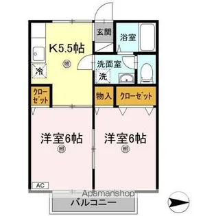 アンシャンテ川之江 A棟【2階】の間取り