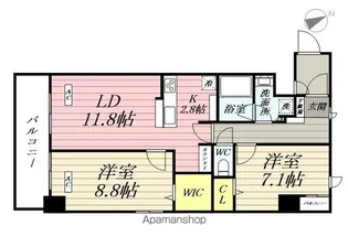 コートデルトゥール昭島【6階】の間取り