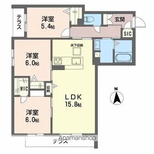 シャーメゾンバルーンフラワー【1階】の間取り