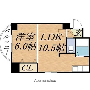 パークヒルズ大通中央【2階】の間取り