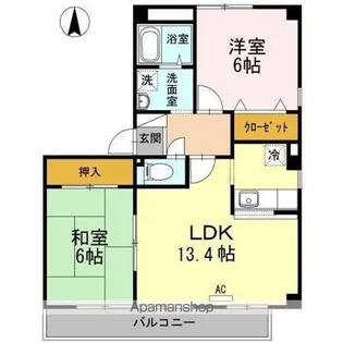 2LDKの間取り画像