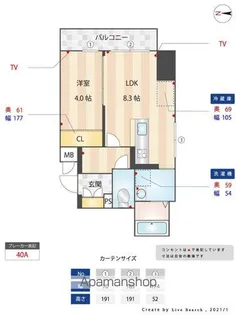LEXUS GARDEN 香椎駅前【1601号室】の間取り