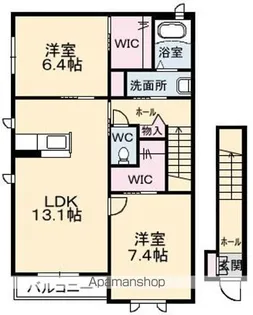 サンライズ小松【2階】の間取り