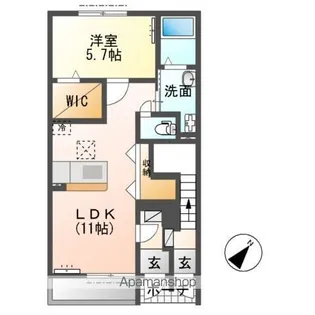 ミルフルール弐番館【1階】の間取り