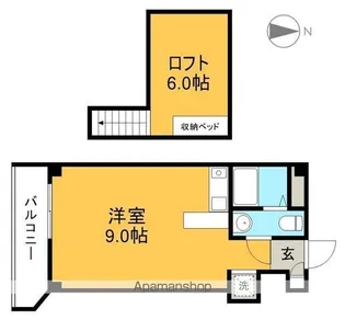 コーポ朝日Ⅱ【5階】の間取り