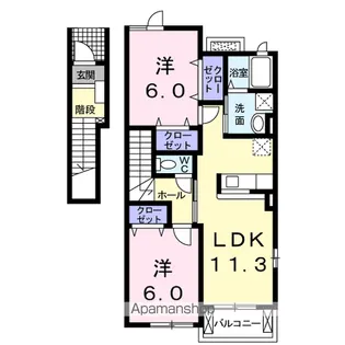 グランソレイユKO Ⅲ【2階】の間取り