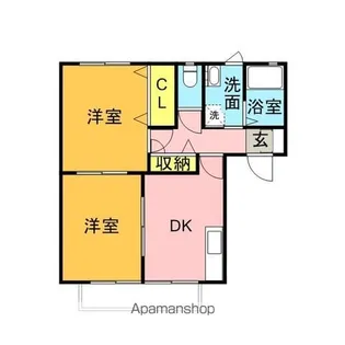 パーシモンハイツⅡ【2階】の間取り