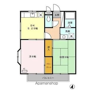 ハイネス大嶋【205号室】の間取り