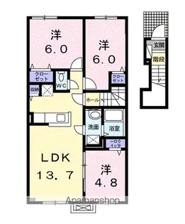 メゾン五稜郭1番館【2階】の間取り