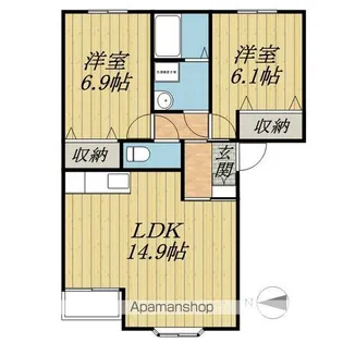 プリオール・Ⅱ【201号室】の間取り