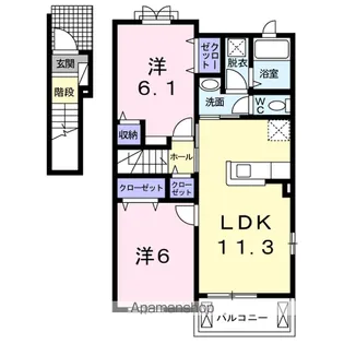 カーサ ステッラⅡ【2階】の間取り